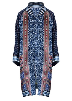 Johnny Was Women's Reversible Silk Long Fiori Silk Twill Kimono Coat