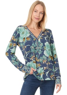 Johnny Was Women's The Janie Favorite Henley, Peonee Blue