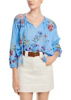 Johnny Was Zadonia Melisa Embroidered Floral Top