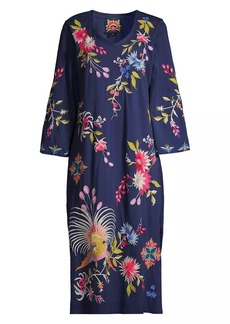 Johnny Was Julie Embroidered Cotton Midi-Dress