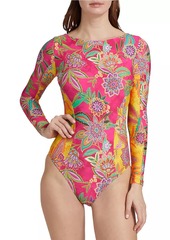 Johnny Was Kaleida And Flamingo Floral Swimsuit