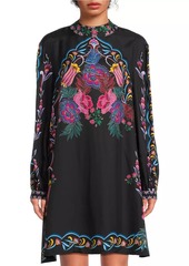 Johnny Was Kalova Floral Silk Minidress