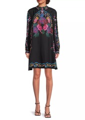 Johnny Was Kalova Floral Silk Minidress