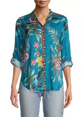 Johnny Was Lagoon Belinda Floral Button-Front Shirt