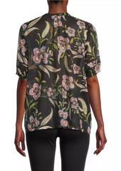 Johnny Was Libbi Pleated Floral Blouse