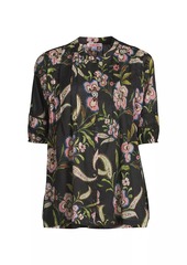 Johnny Was Libbi Pleated Floral Blouse