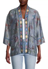 Johnny Was Liliana Floral Kimono-Inspired Shirt