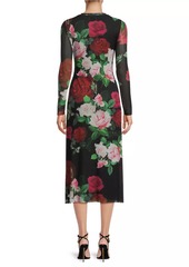 Johnny Was Lolia Rose Mesh Midi-Dress