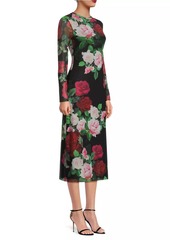 Johnny Was Lolia Rose Mesh Midi-Dress