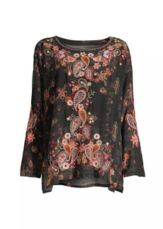 Johnny Was Lori Embroidered Silk Blouse
