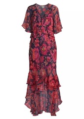 Johnny Was Luxee Floral Silk Maxi Dress