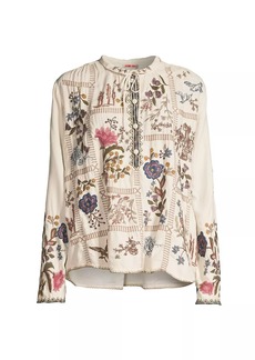 Johnny Was Mabel Floral-Embroidered Blouse
