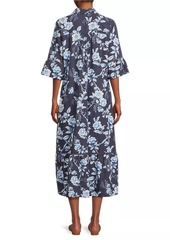 Johnny Was Magnolia Floral Cotton-Blend Midi-Dress