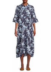 Johnny Was Magnolia Floral Cotton-Blend Midi-Dress