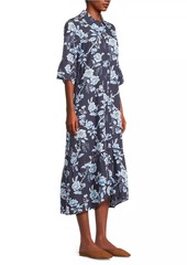 Johnny Was Magnolia Floral Cotton-Blend Midi-Dress