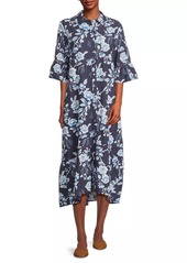 Johnny Was Magnolia Floral Cotton-Blend Midi-Dress