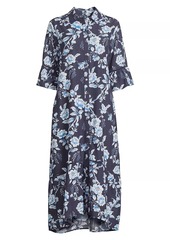 Johnny Was Magnolia Floral Cotton-Blend Midi-Dress