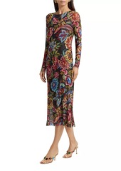 Johnny Was Maldova Floral Mesh Midi-Dress