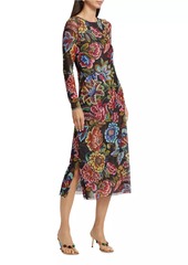 Johnny Was Maldova Floral Mesh Midi-Dress