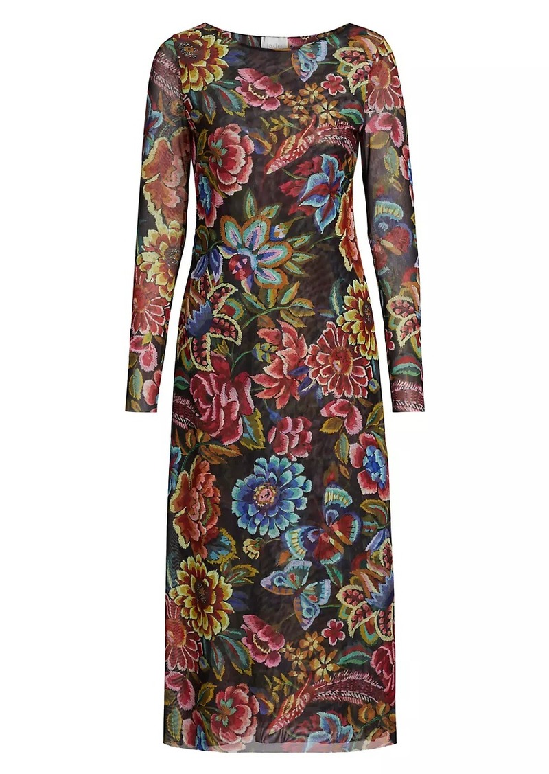 Johnny Was Maldova Floral Mesh Midi-Dress