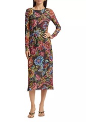 Johnny Was Maldova Floral Mesh Midi-Dress