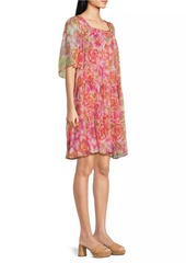 Johnny Was Mari Floral Tiered Minidress