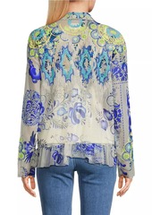 Johnny Was Mazzy Embroidered Lace Blouse