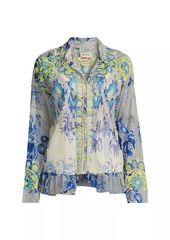 Johnny Was Mazzy Embroidered Lace Blouse