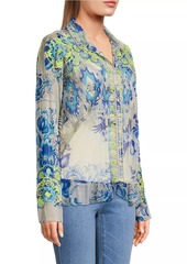 Johnny Was Mazzy Embroidered Lace Blouse