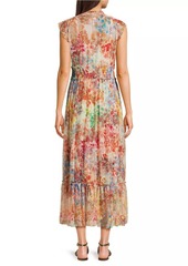 Johnny Was Mazzy Embroidered Mesh Dress