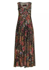 Johnny Was Mazzy Embroidered Mesh Sleeveless Maxi Dress