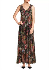 Johnny Was Mazzy Embroidered Mesh Sleeveless Maxi Dress