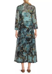 Johnny Was Mazzy Floral-Embroidered Ruffled Maxi-Dress