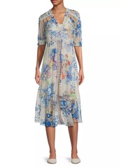Johnny Was Mazzy Floral Ruched Dress