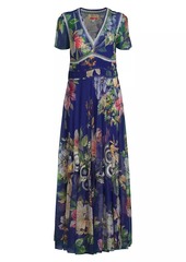 Johnny Was Mazzy Ruched Floral Maxi Dress