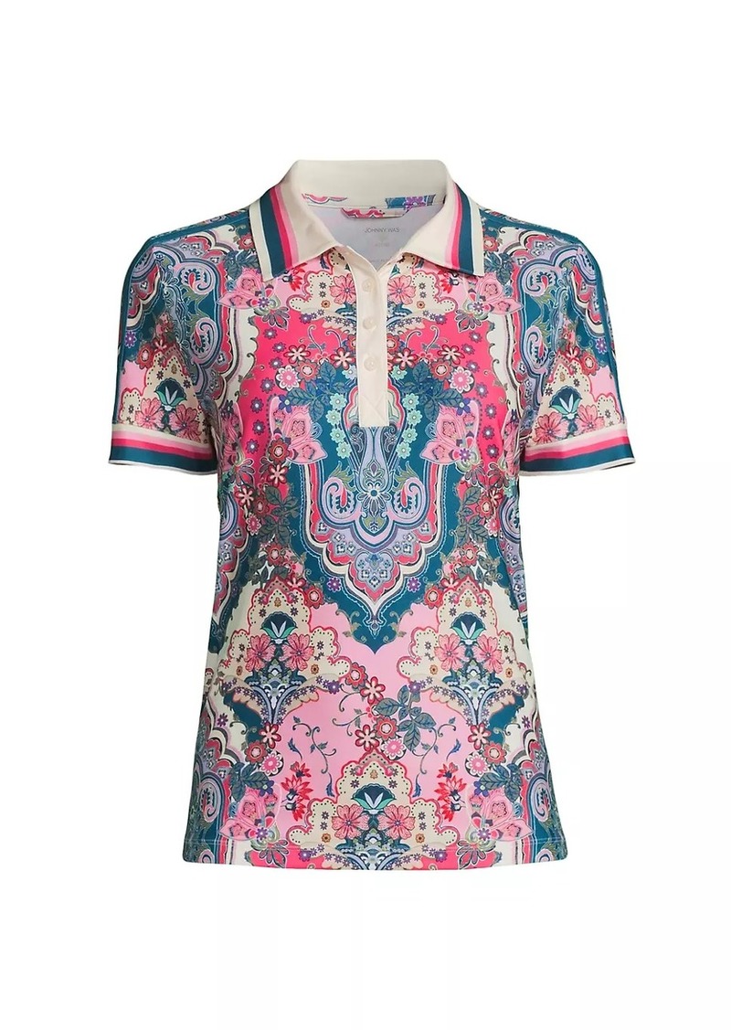 Johnny Was Melody Bee Active Paisley Polo Shirt