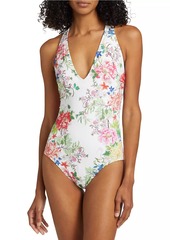 Johnny Was Metalli Giorno Crossback One-Piece Swimsuit
