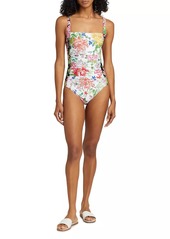 Johnny Was Metalli Mix Ruched One-Piece Swimsuit