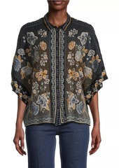 Johnny Was Minerva Embroidered Floral Blouse