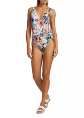 Johnny Was Mirror and Evening Palace Wrap One-Piece Swimsuit
