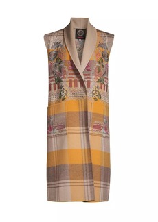 Johnny Was Molly Embroidered Plaid Vest