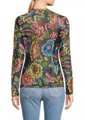 Johnny Was Natalie Floral Mesh T-Shirt