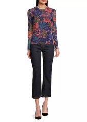 Johnny Was Natalie Floral Mesh Top