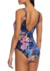Johnny Was Neon Jungle Wrap One-Piece Swimsuit