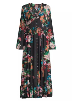 Johnny Was Oasis Floral Silk Maxi Dress