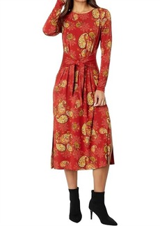 Johnny Was Paisley Lace Long Sleeve Tie Front Knit Dress In Multi