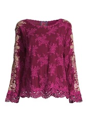 Johnny Was Paulina Embroidered Tonal Blouse