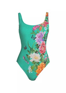 Johnny Was Peacock One-Piece Swimsuit