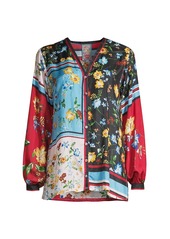Johnny Was Perdita Mixed Floral-Print Blouse
