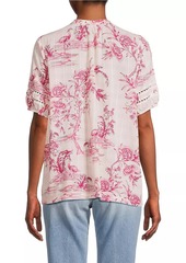 Johnny Was Pink Firebird Pleated Blouse